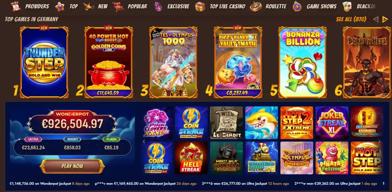 Current Alawin Australian casino lobby showing pokies and casino game categories
